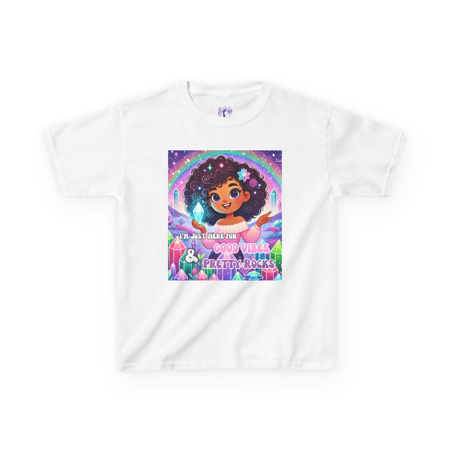 'I'm Just Here for Good Vibes and Pretty Rocks' Kids TShirt