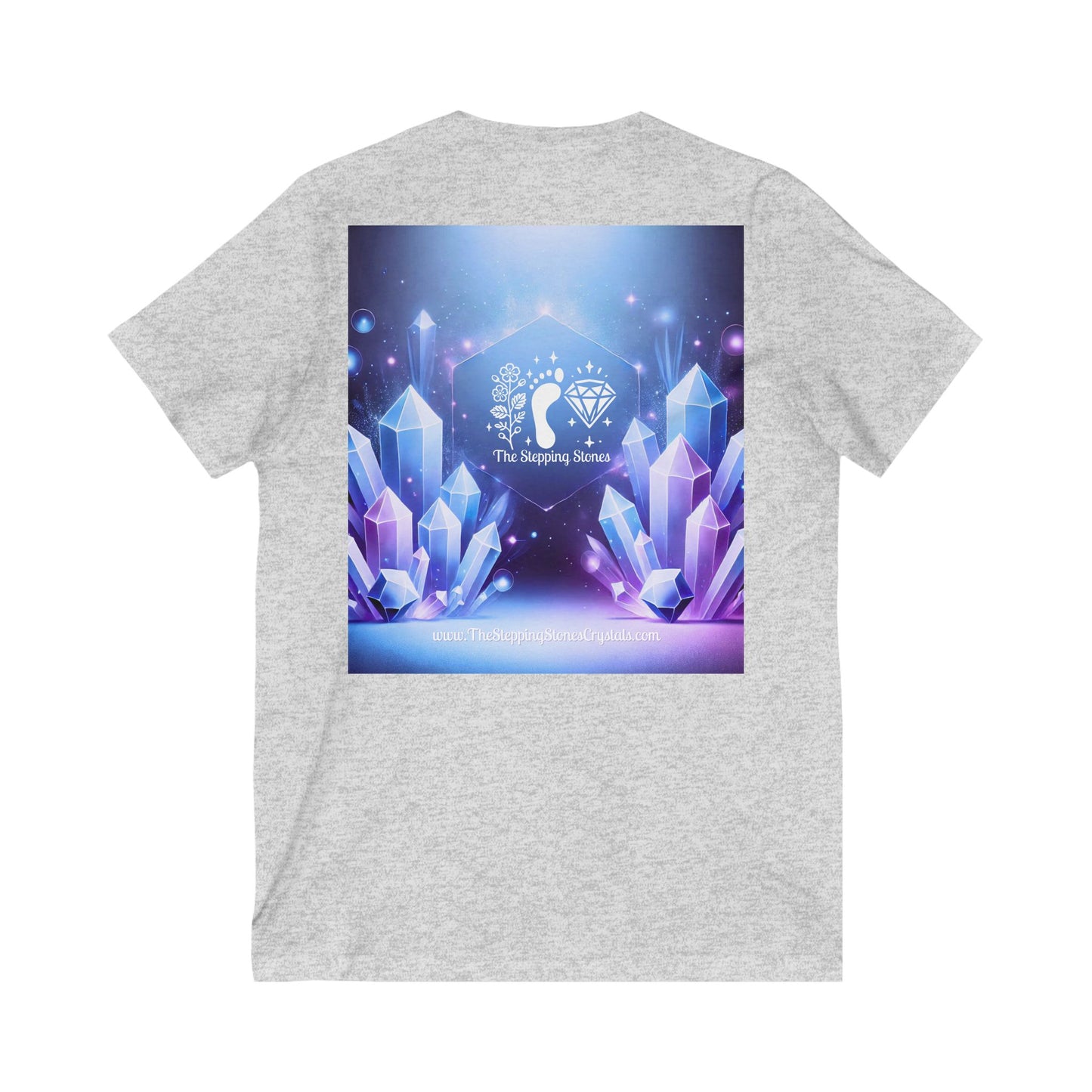 Crystal V-Neck Tee - Unisex Short Sleeve Shirt for Nature Lovers
