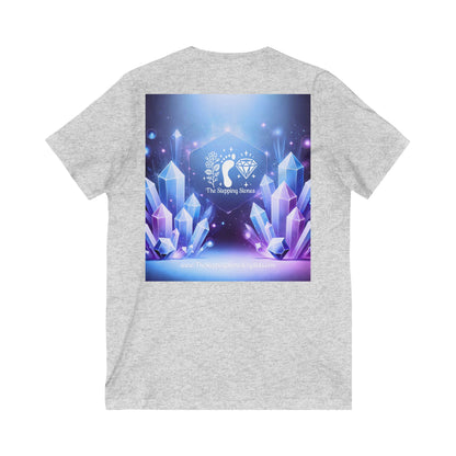 Crystal V-Neck Tee - Unisex Short Sleeve Shirt for Nature Lovers