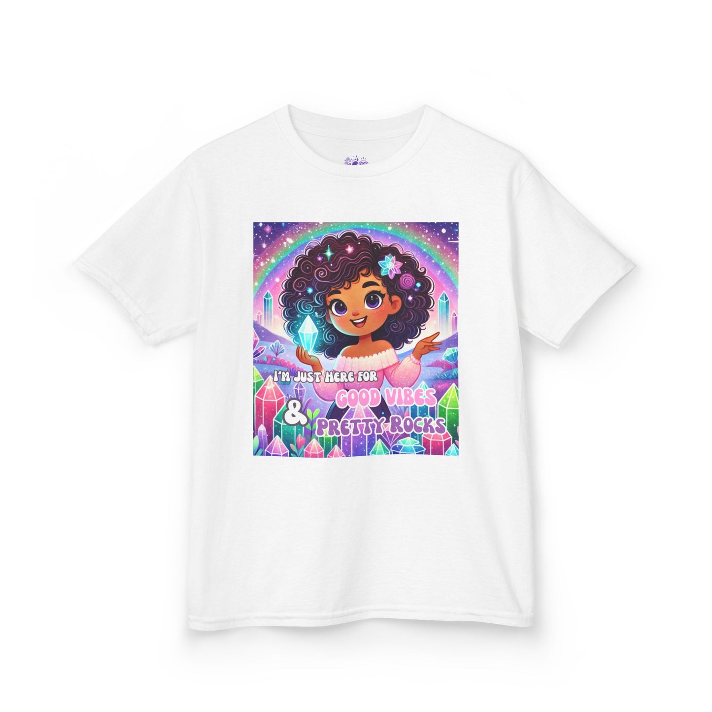 'I'm Just Here for Good Vibes and Pretty Rocks' Kids TShirt