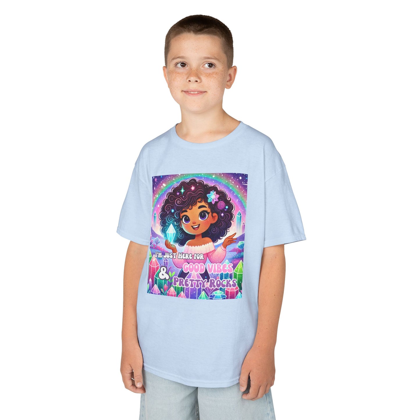 'I'm Just Here for Good Vibes and Pretty Rocks' Kids TShirt