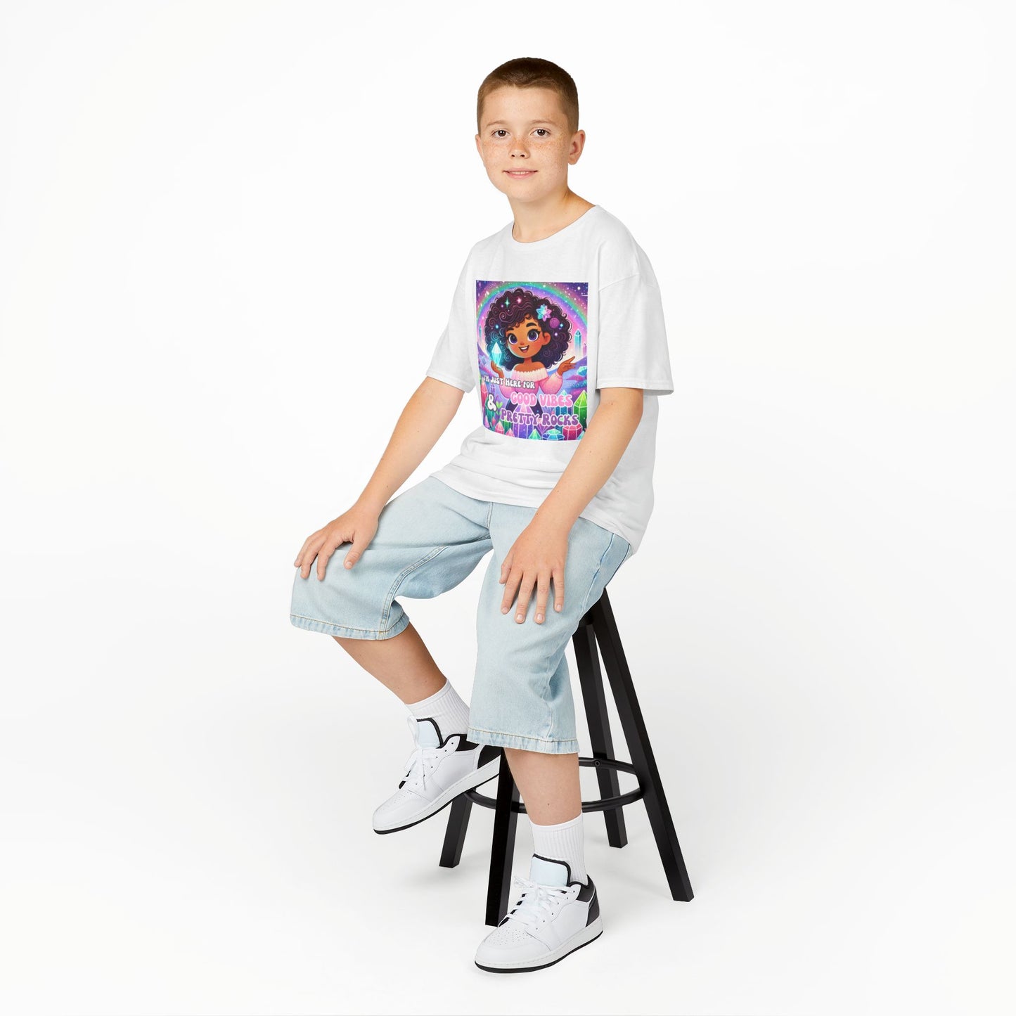 'I'm Just Here for Good Vibes and Pretty Rocks' Kids TShirt