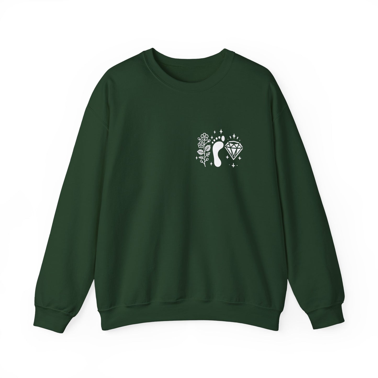 Inspirational Hawthorne Crystal Crew Neck Sweatshirt — Logo Design