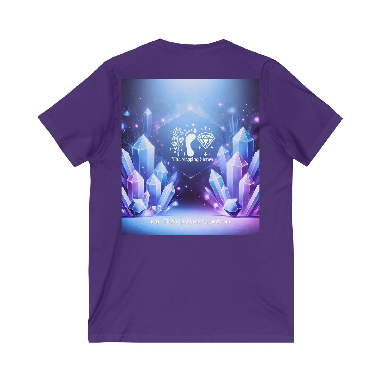 Crystal V-Neck Tee - Unisex Short Sleeve Shirt for Nature Lovers