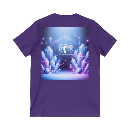 Crystal V-Neck Tee - Unisex Short Sleeve Shirt for Nature Lovers