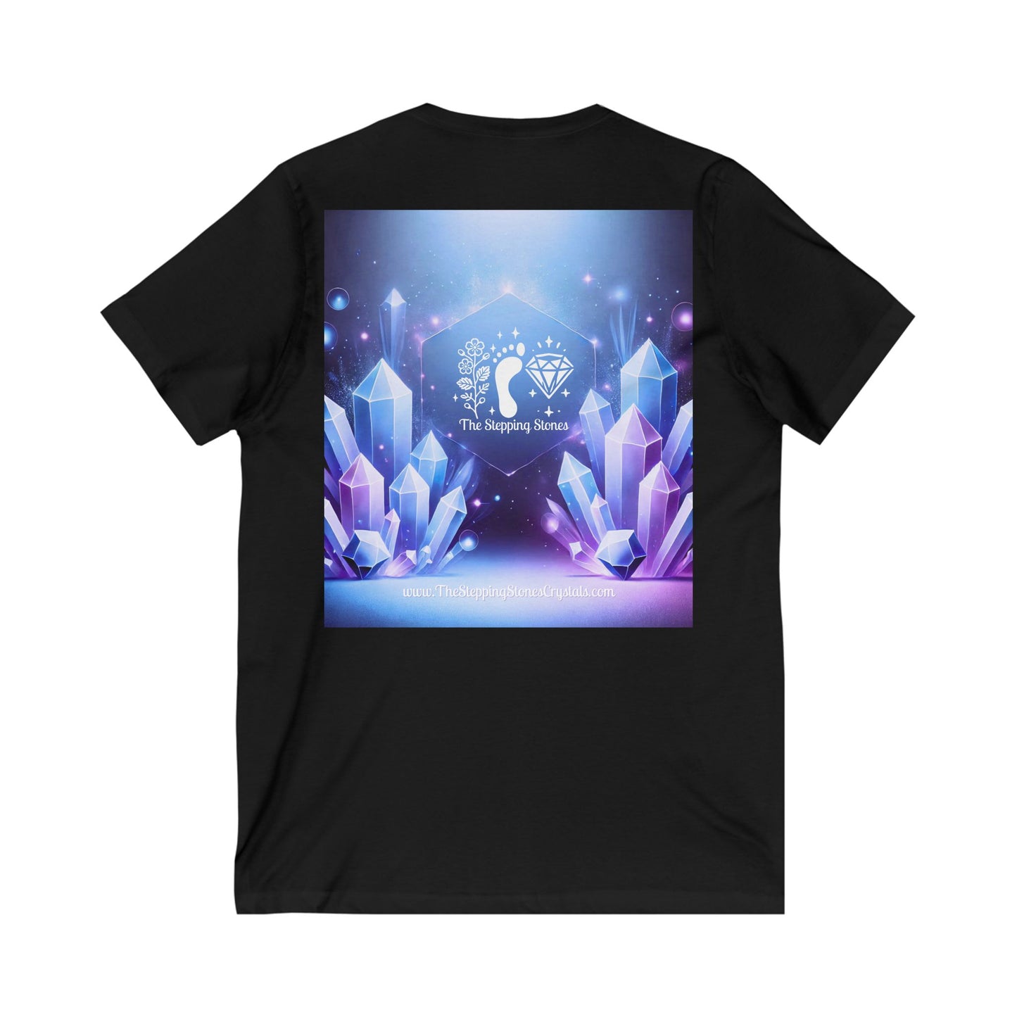 Crystal V-Neck Tee - Unisex Short Sleeve Shirt for Nature Lovers