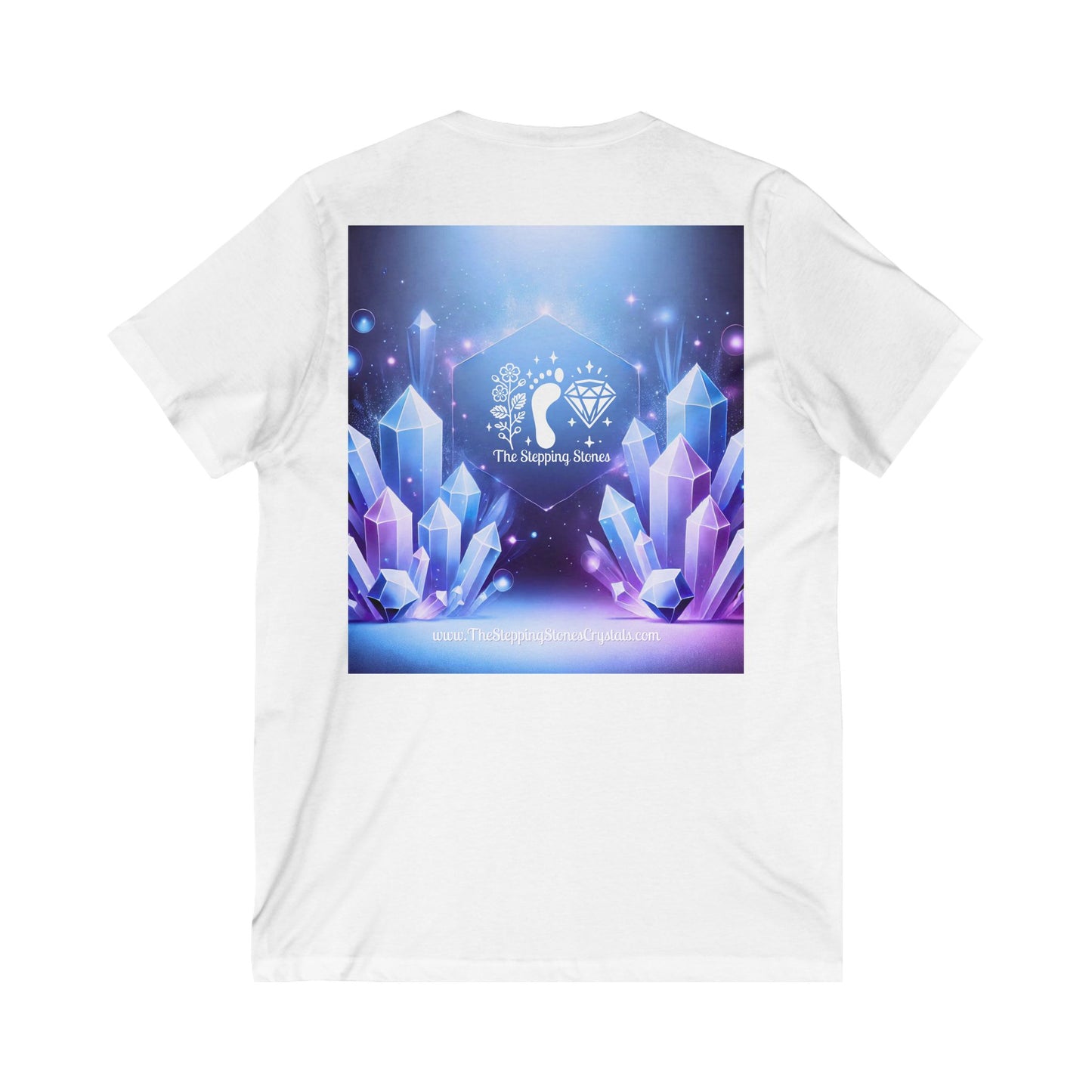 Crystal V-Neck Tee - Unisex Short Sleeve Shirt for Nature Lovers