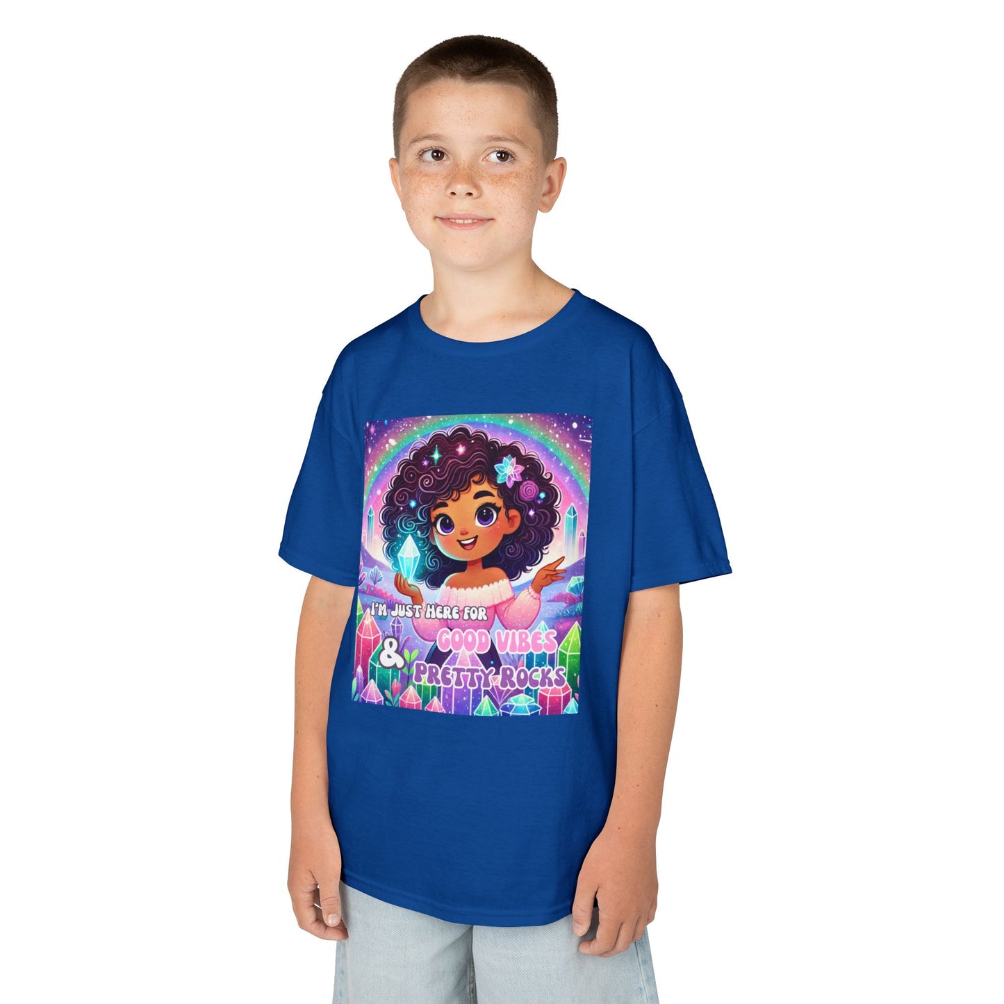 'I'm Just Here for Good Vibes and Pretty Rocks' Kids TShirt