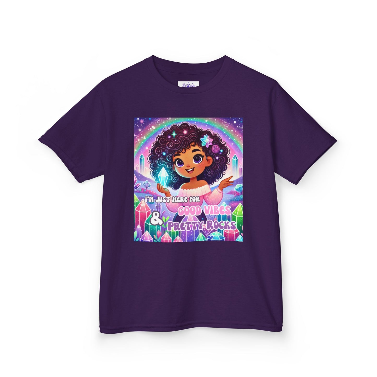 'I'm Just Here for Good Vibes and Pretty Rocks' Kids TShirt