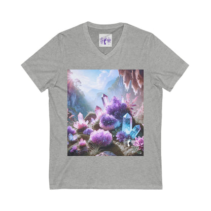 Crystal V-Neck Tee - Unisex Short Sleeve Shirt for Nature Lovers