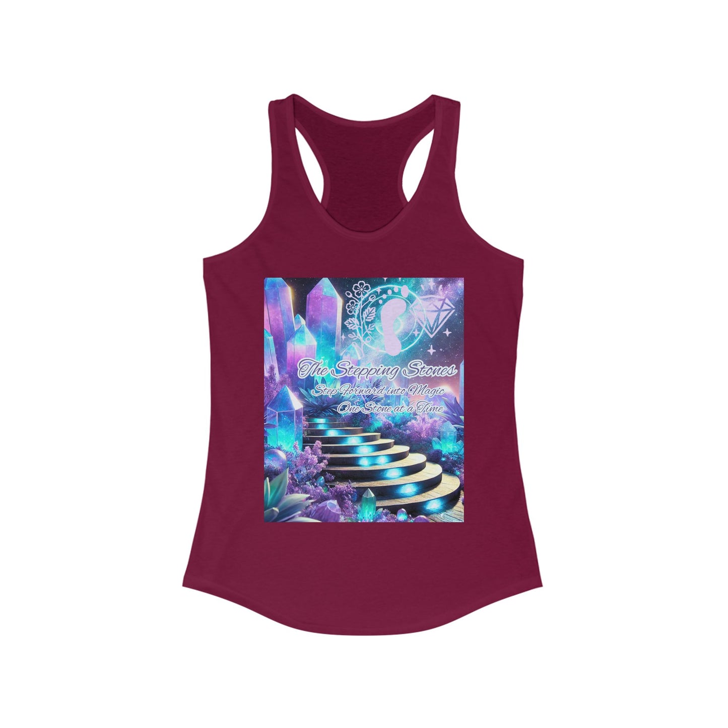 Crystal Stepping Stones Women's Racerback Tank Top - Positive Vibes Tee