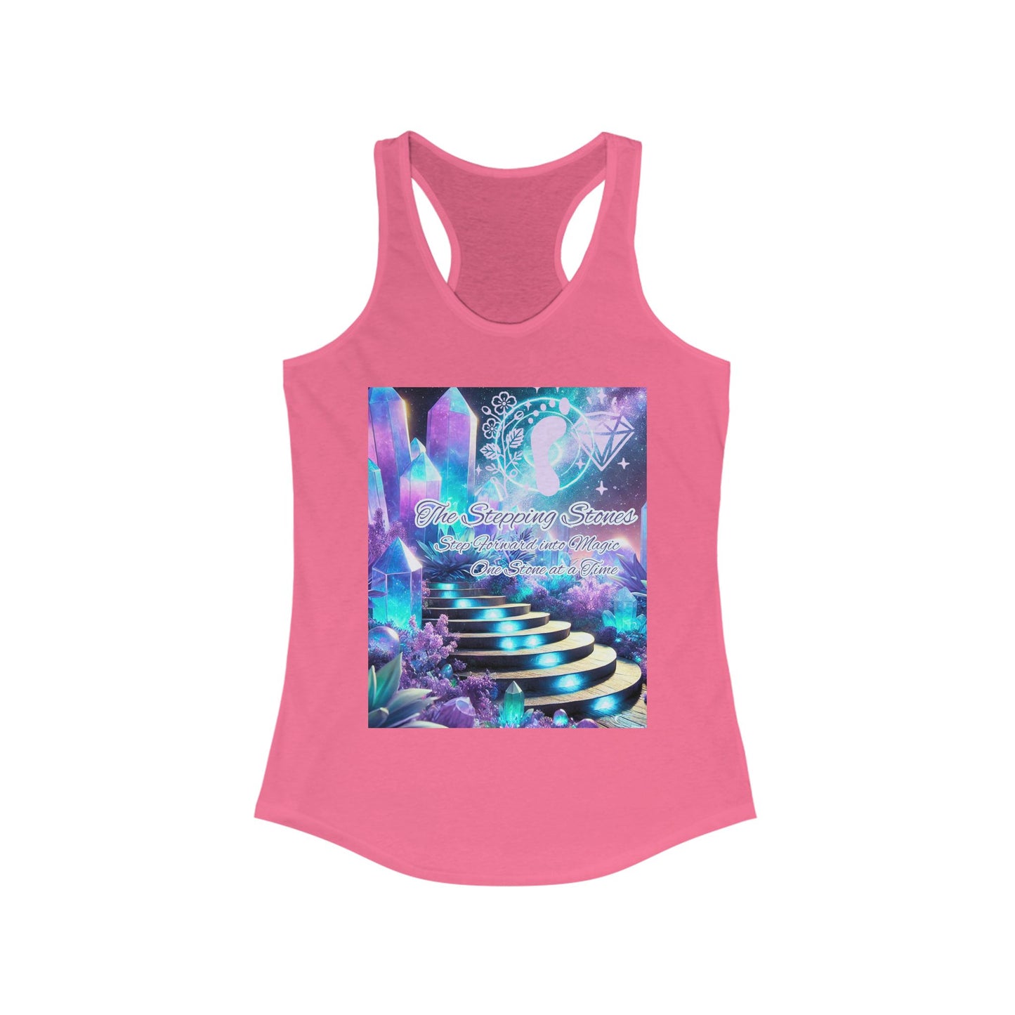 Crystal Stepping Stones Women's Racerback Tank Top - Positive Vibes Tee