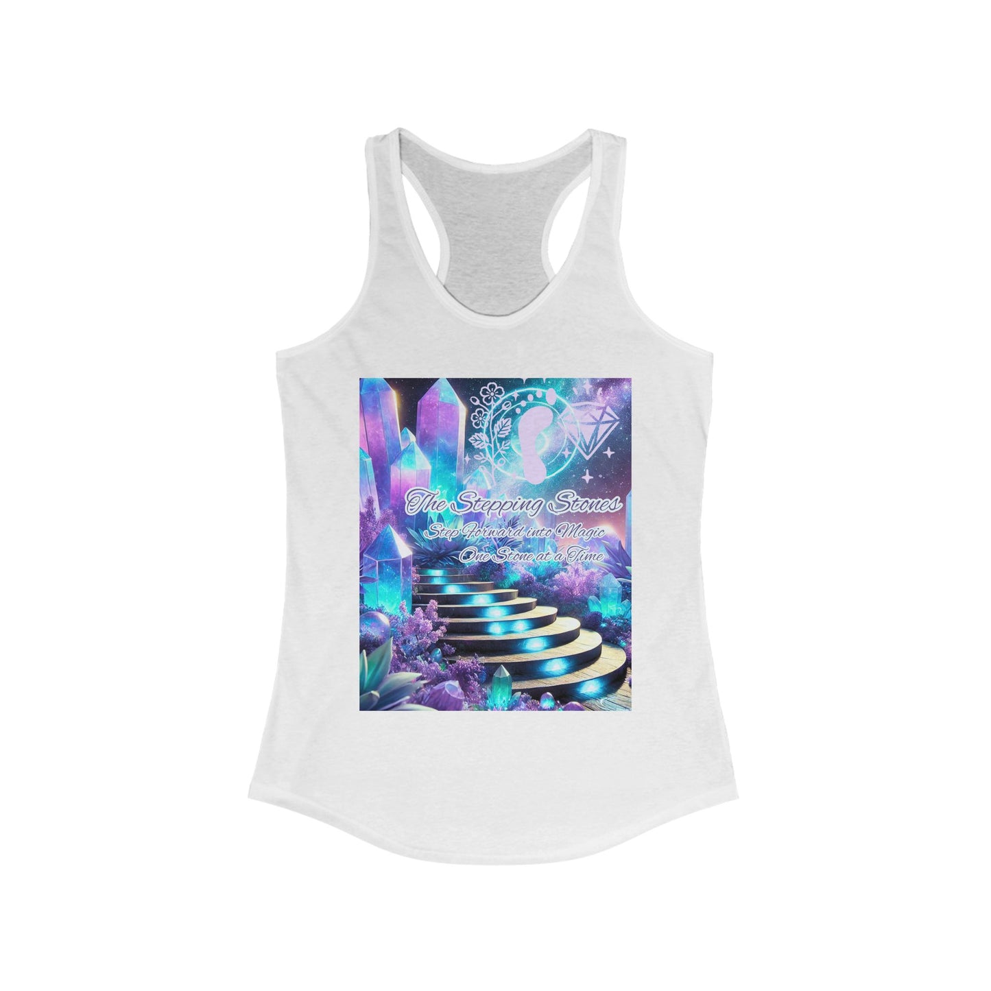 Crystal Stepping Stones Women's Racerback Tank Top - Positive Vibes Tee