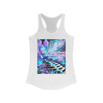 Crystal Stepping Stones Women's Racerback Tank Top - Positive Vibes Tee