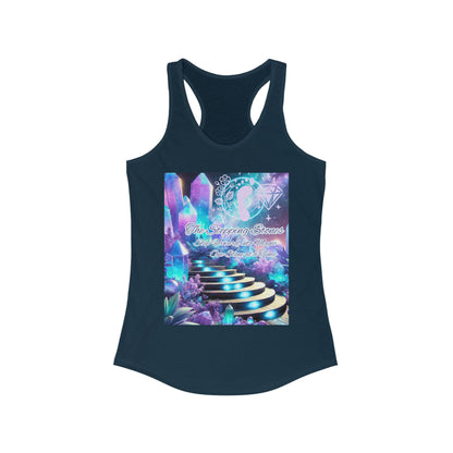 Crystal Stepping Stones Women's Racerback Tank Top - Positive Vibes Tee