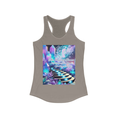 Crystal Stepping Stones Women's Racerback Tank Top - Positive Vibes Tee
