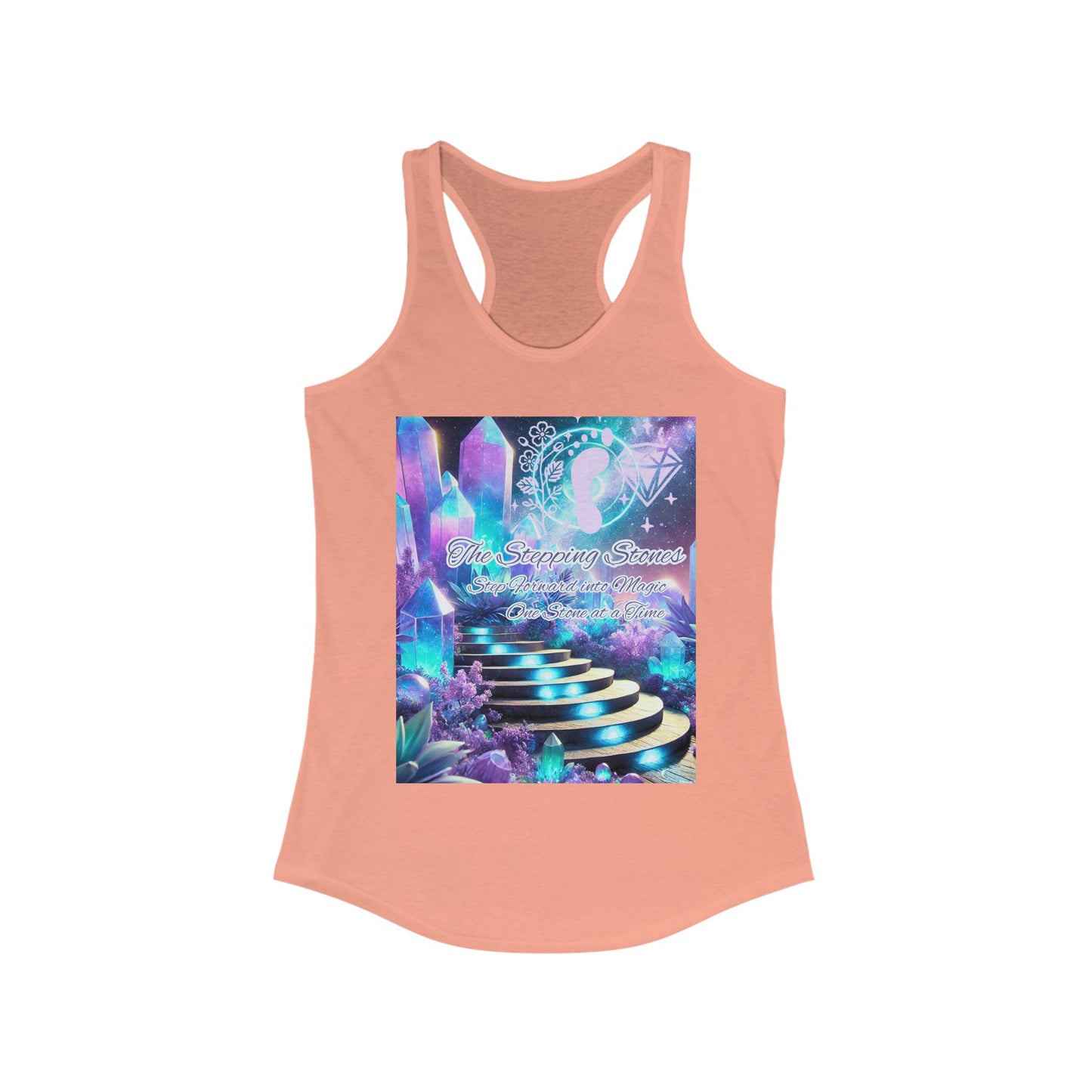 Crystal Stepping Stones Women's Racerback Tank Top - Positive Vibes Tee