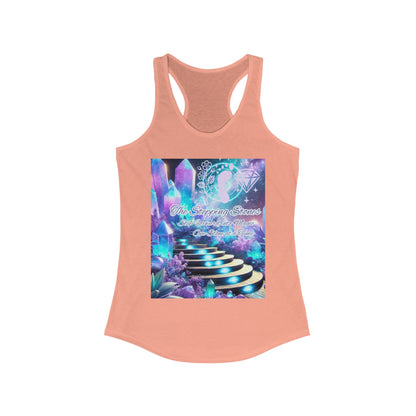 Crystal Stepping Stones Women's Racerback Tank Top - Positive Vibes Tee