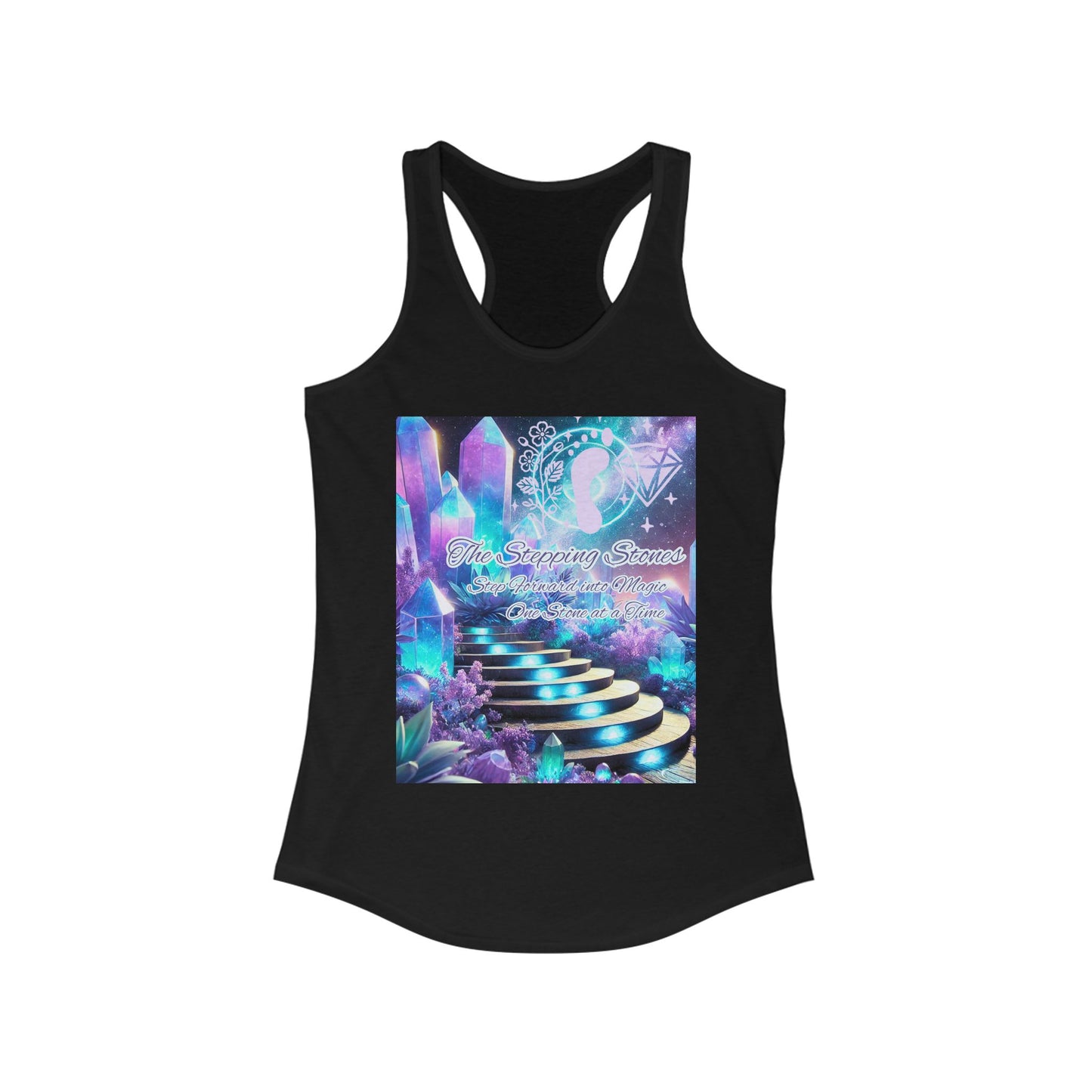 Crystal Stepping Stones Women's Racerback Tank Top - Positive Vibes Tee