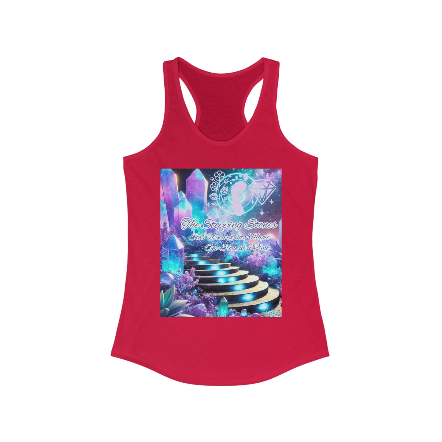 Crystal Stepping Stones Women's Racerback Tank Top - Positive Vibes Tee