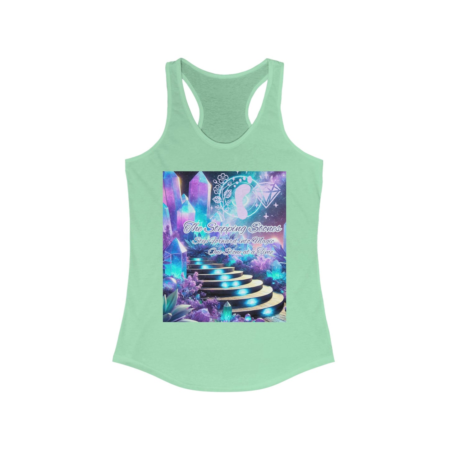 Crystal Stepping Stones Women's Racerback Tank Top - Positive Vibes Tee