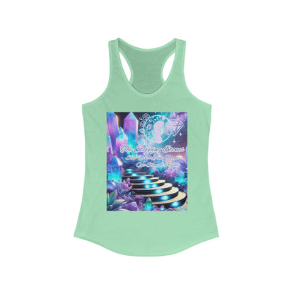 Crystal Stepping Stones Women's Racerback Tank Top - Positive Vibes Tee