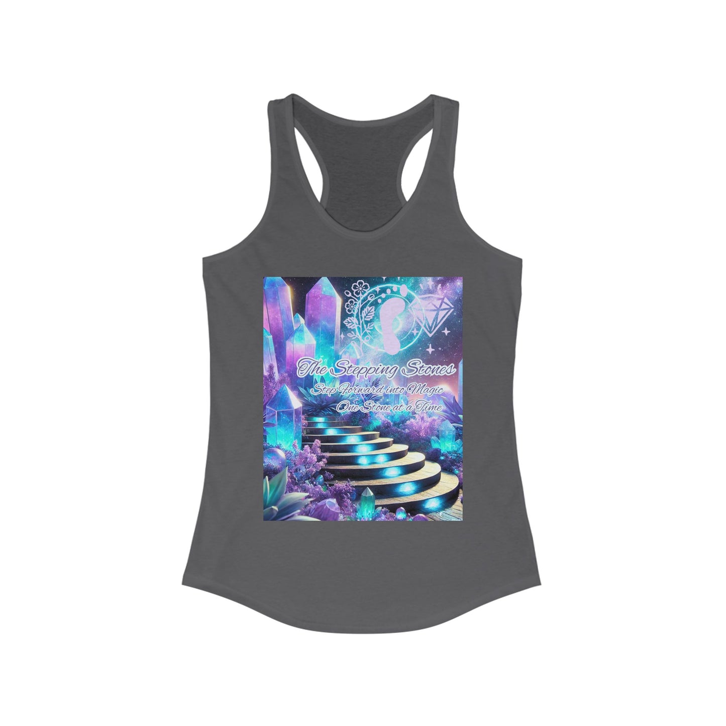 Crystal Stepping Stones Women's Racerback Tank Top - Positive Vibes Tee