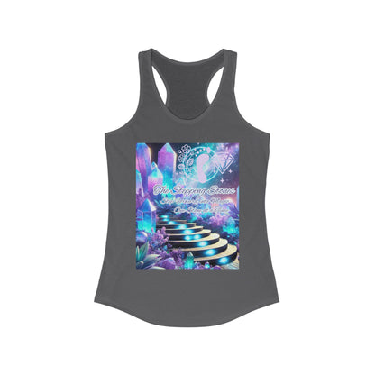 Crystal Stepping Stones Women's Racerback Tank Top - Positive Vibes Tee