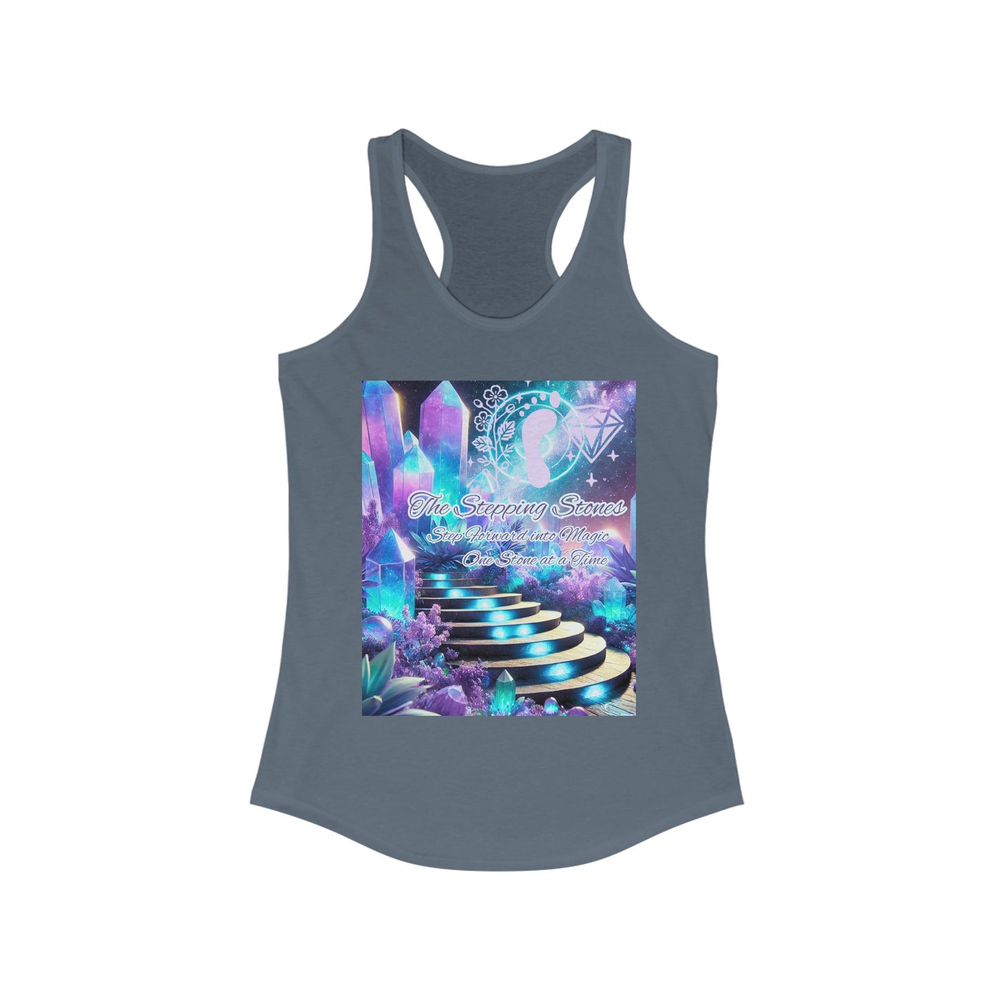 Crystal Stepping Stones Women's Racerback Tank Top - Positive Vibes Tee