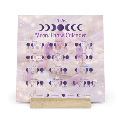 Moon Phases Calendar with Stand- 2026 Moon Calendar