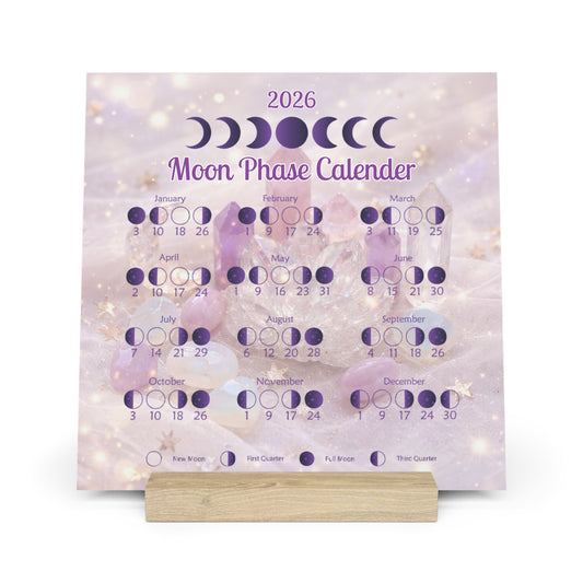 Moon Phases Calendar with Stand- 2026 Moon Calendar