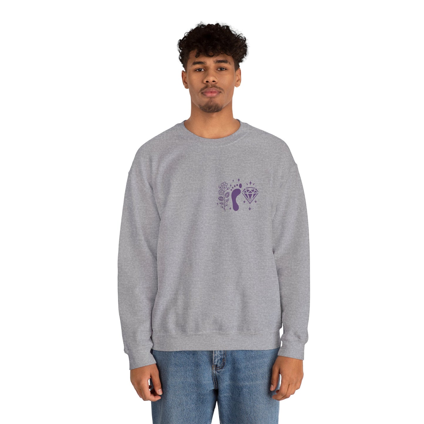Inspirational Hawthorne Crystal Crew Neck Sweatshirt — Logo Design