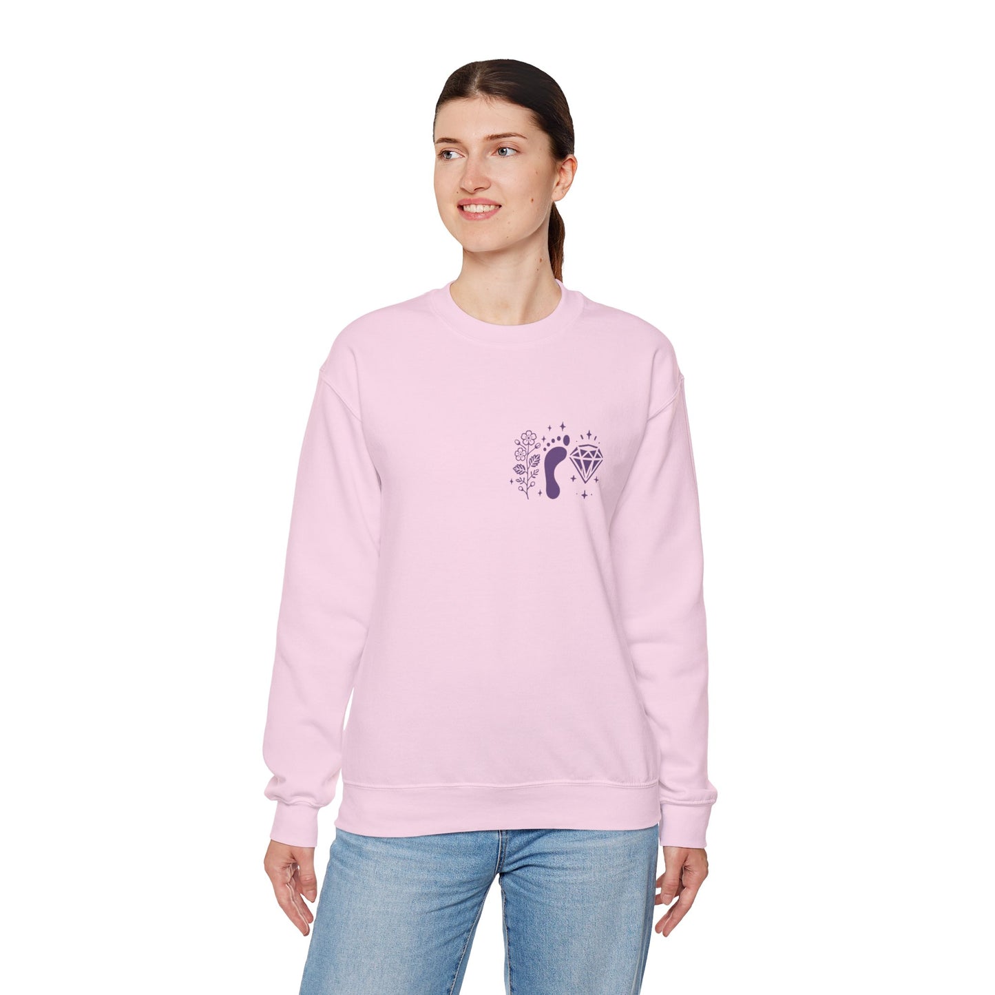 Inspirational Hawthorne Crystal Crew Neck Sweatshirt — Logo Design