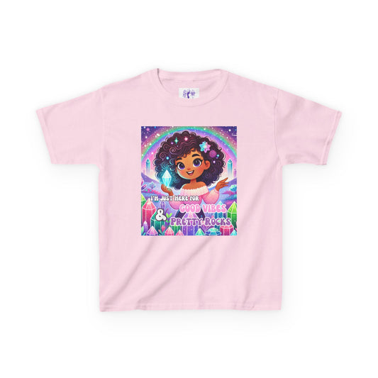 'I'm Just Here for Good Vibes and Pretty Rocks' Kids TShirt