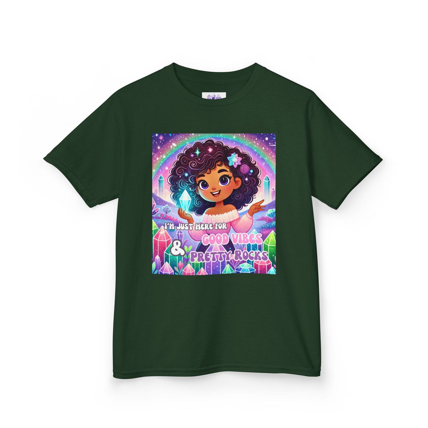 'I'm Just Here for Good Vibes and Pretty Rocks' Kids TShirt