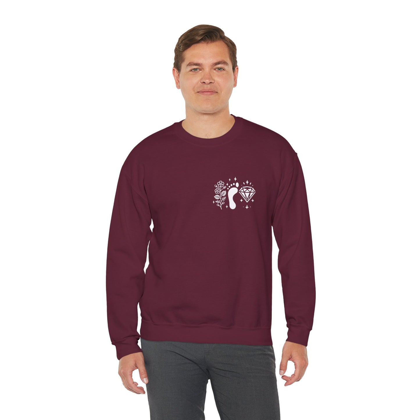 Inspirational Hawthorne Crystal Crew Neck Sweatshirt — Logo Design