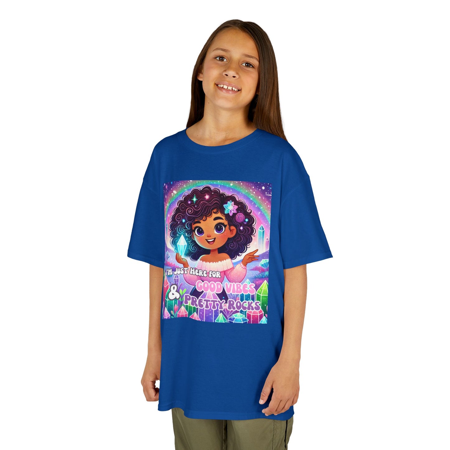 'I'm Just Here for Good Vibes and Pretty Rocks' Kids TShirt