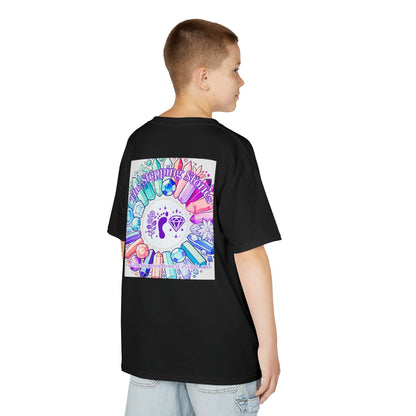 'Manifesting Snacks, Crystals, and Good Energy' Kids TShirt