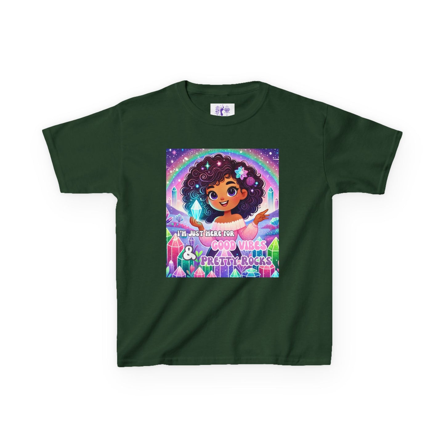 'I'm Just Here for Good Vibes and Pretty Rocks' Kids TShirt