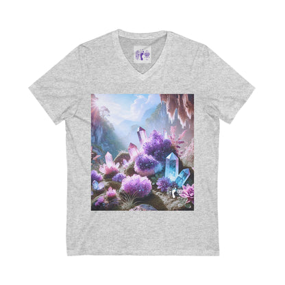 Crystal V-Neck Tee - Unisex Short Sleeve Shirt for Nature Lovers