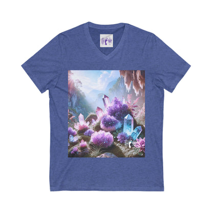 Crystal V-Neck Tee - Unisex Short Sleeve Shirt for Nature Lovers