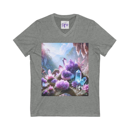 Crystal V-Neck Tee - Unisex Short Sleeve Shirt for Nature Lovers