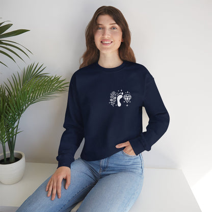 Inspirational Hawthorne Crystal Crew Neck Sweatshirt — Logo Design