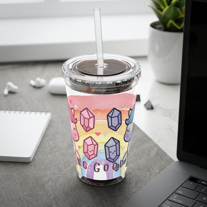 Sunsplash Unicorn Tumbler,  16oz Cup with Straw, Ideal for Kids, Rocking Good Vibes