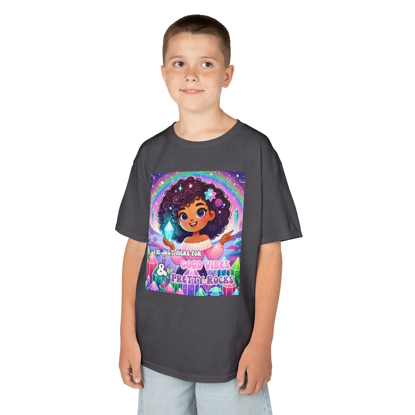 'I'm Just Here for Good Vibes and Pretty Rocks' Kids TShirt