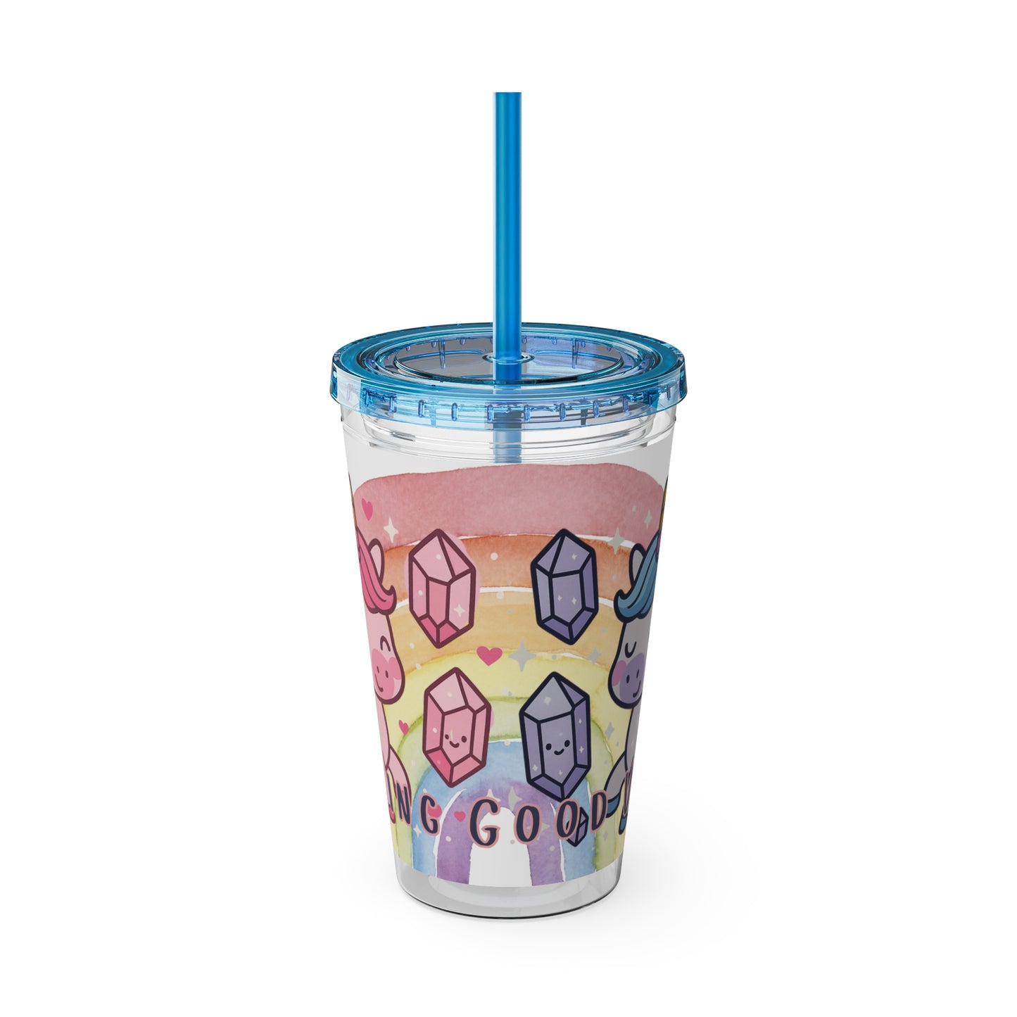 Sunsplash Unicorn Tumbler,  16oz Cup with Straw, Ideal for Kids, Rocking Good Vibes