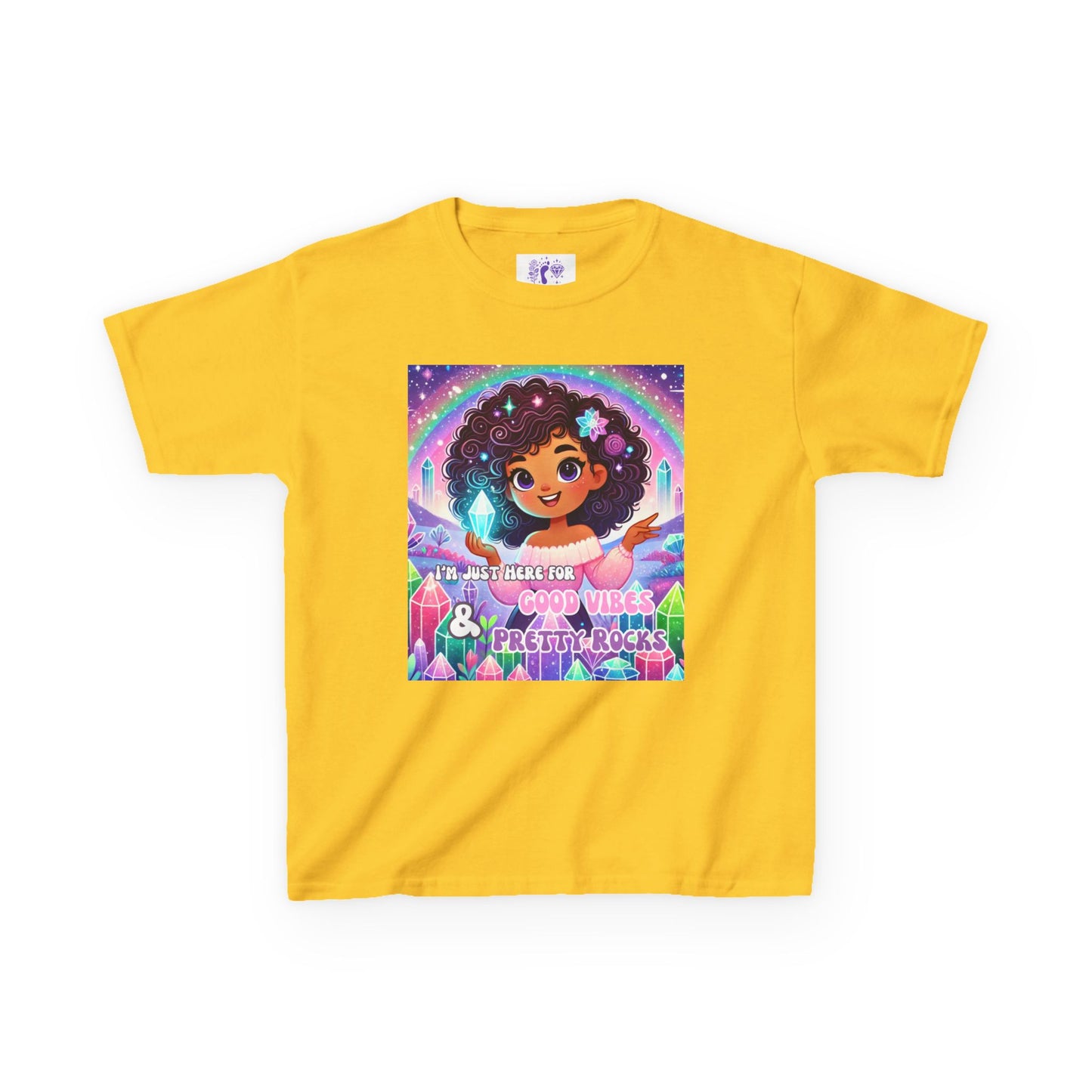 'I'm Just Here for Good Vibes and Pretty Rocks' Kids TShirt