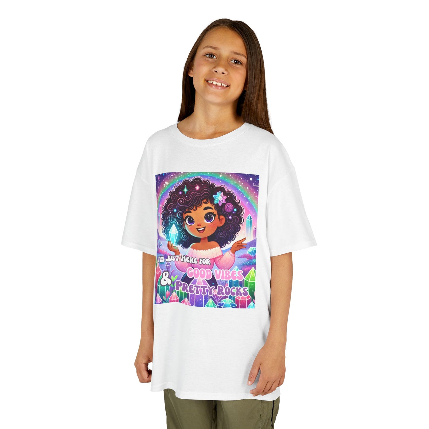'I'm Just Here for Good Vibes and Pretty Rocks' Kids TShirt