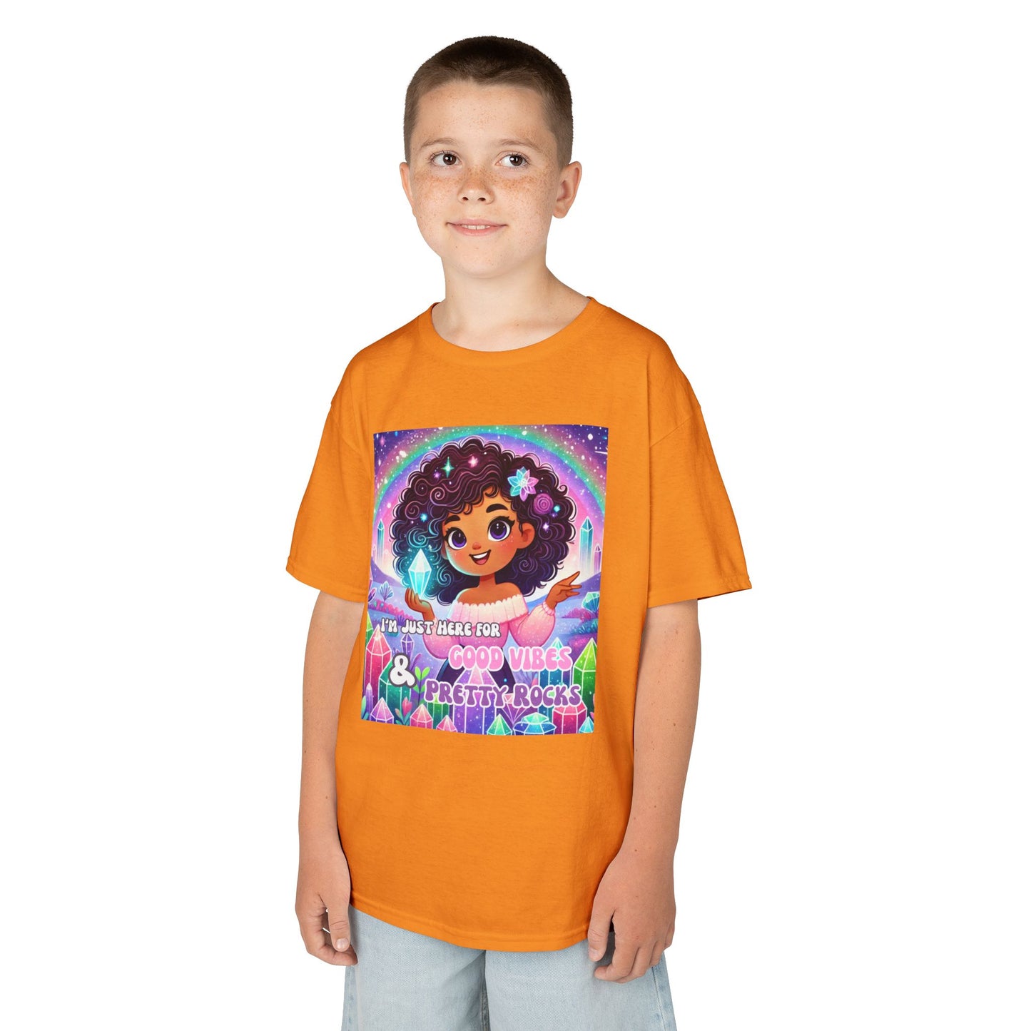 'I'm Just Here for Good Vibes and Pretty Rocks' Kids TShirt