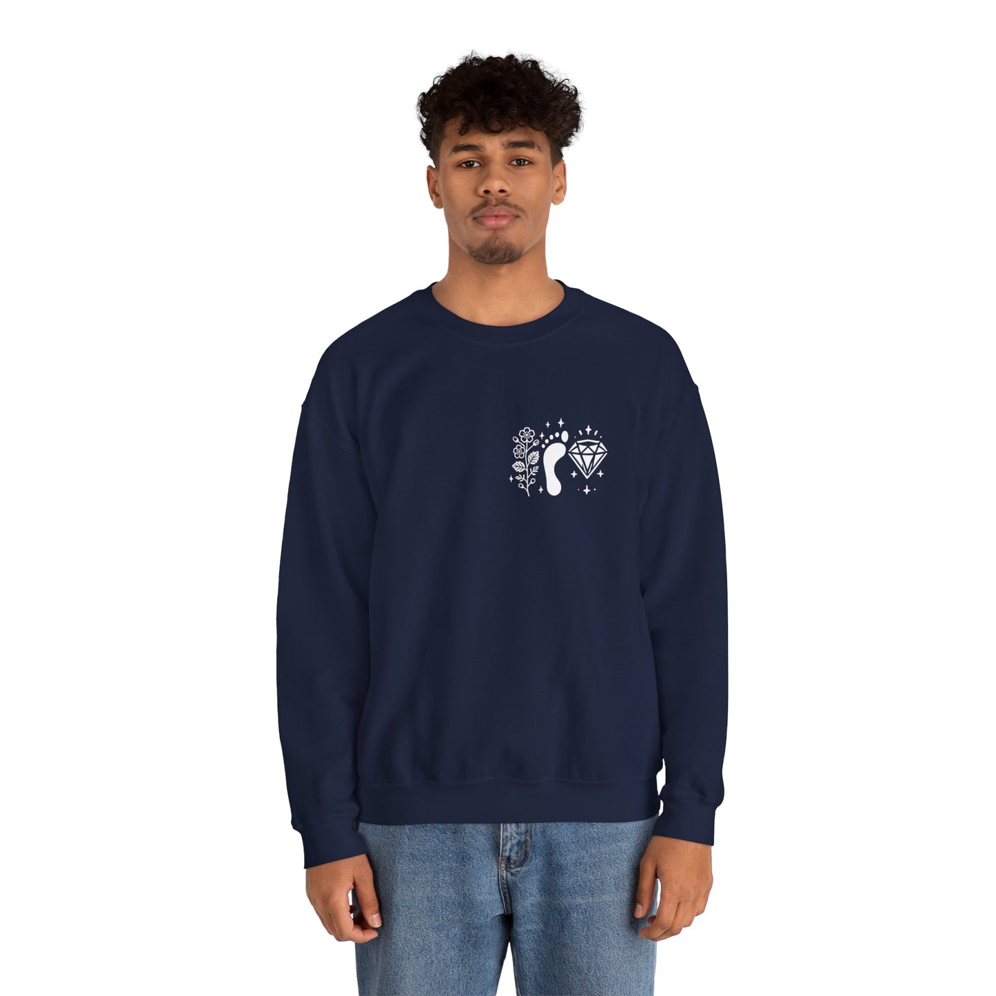 Inspirational Hawthorne Crystal Crew Neck Sweatshirt — Logo Design